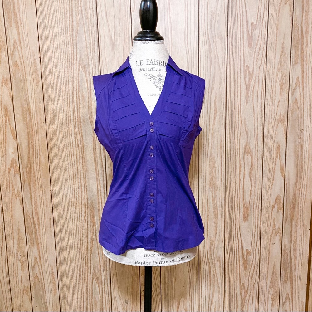 RW&CO V-neck semi formal Top sleeveless in Purple